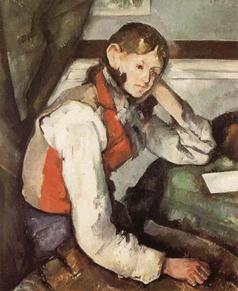 Paul Cezanne Garcon au gilet rouge oil painting picture